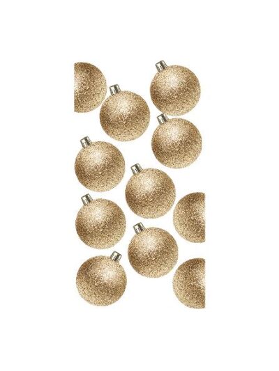 Julekugler , Guld glitter stk/ h: ca 20 cm. #0276