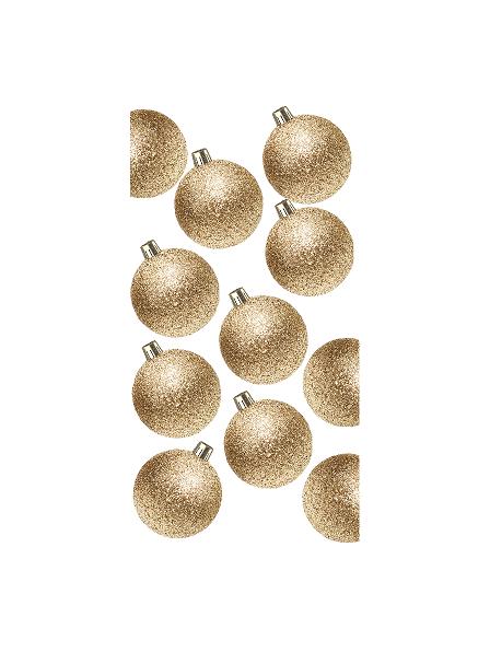 Julekugler , Guld glitter stk/ h: ca 20 cm. #0276