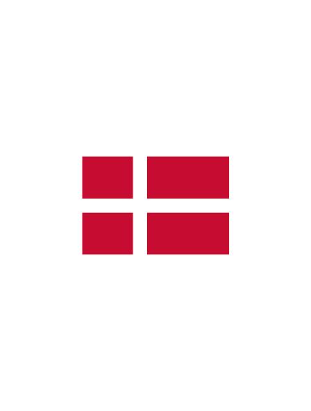 Dansk flag l: 20 cm. Sæt af 6 stk. #0395