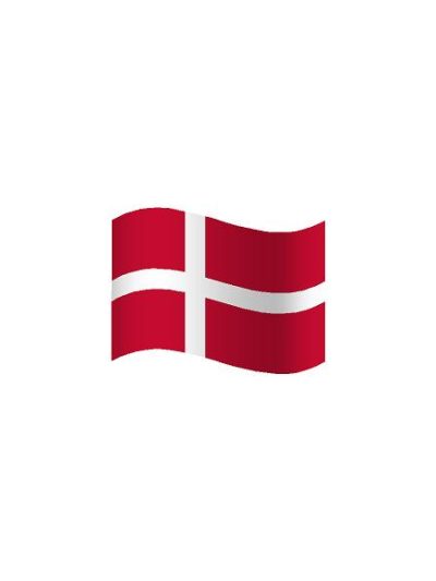 Dansk flag l: 20 cm. Sæt af 6 stk. #0396