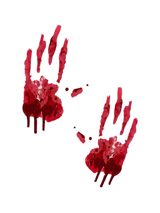 Halloween blodige hænder h: ca 60 cm (ikke genanvendelig) #0131