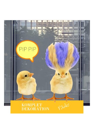 Påskekyllinger komplet vinduesdekoration #0294
