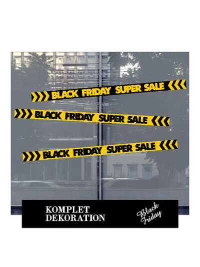 Black Friday streamer Komplet vinduesdekoration (vinduesmål 200 cm.* 200 cm) #0616