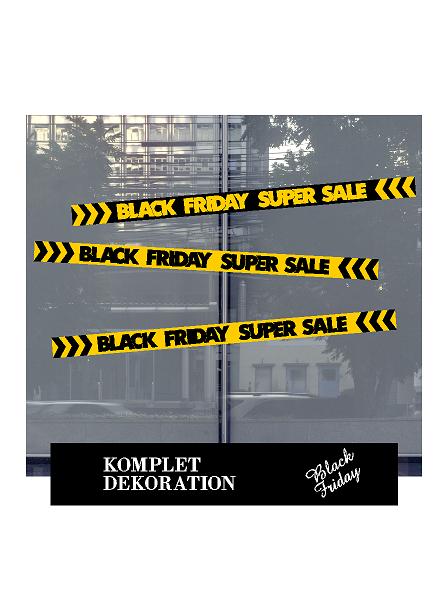 Black Friday streamer Komplet vinduesdekoration (vinduesmål 200 cm.* 200 cm) #0616