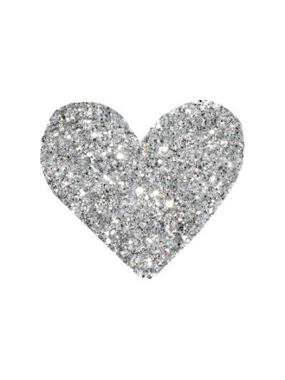 Glitter Jule Hjerte B: 60 cm./ 25 cm (Selvklæbende folie.)#0228