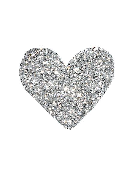 Glitter Jule Hjerte B: 60 cm./ 25 cm (Selvklæbende folie.)#0228