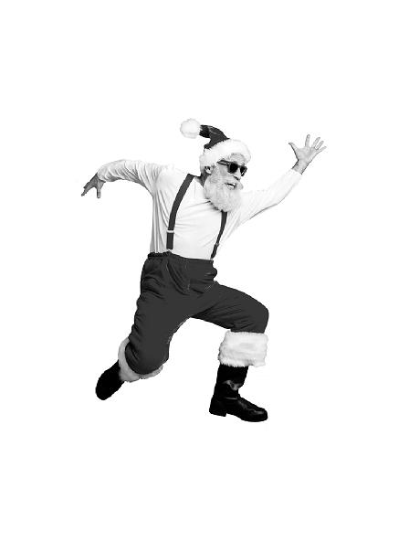 Julemand sort/hvid h: 90 cm (Vakumfolie) #0660