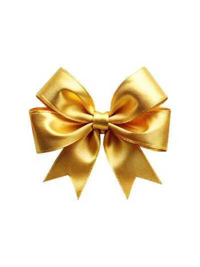 Julesløjfe Guld b: 70 cm. (Selvklæbende folie.) #0676