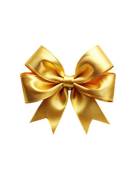 Julesløjfe Guld b: 70 cm. (Selvklæbende folie.) #0676