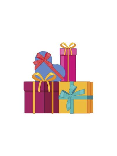 Julegaver h: 80 cm. (Vakumfolie.) #0677