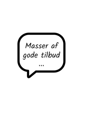 Taleboble med teksten Masser af gode tilbud